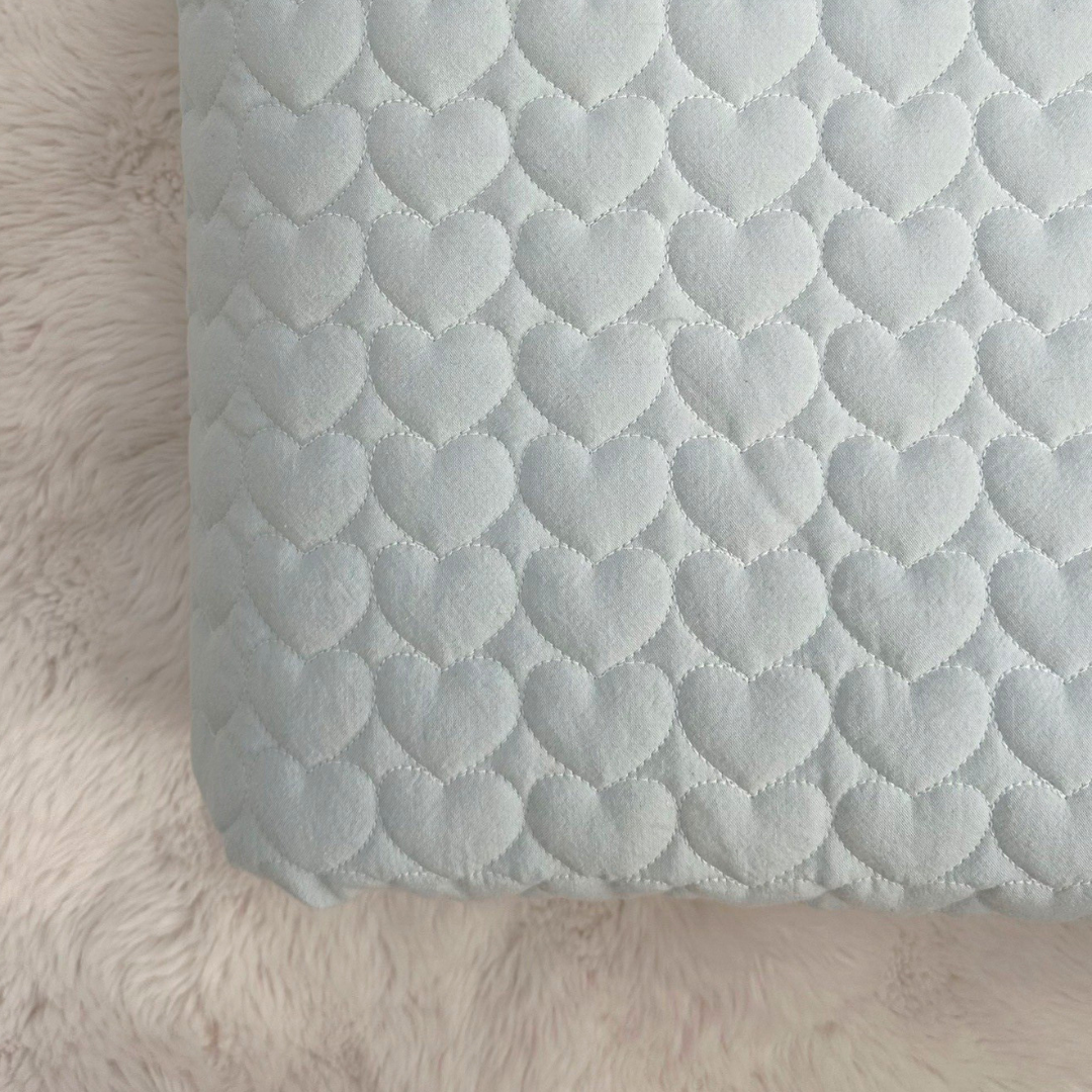 【即納】blue heart / キルティング / ハート / コットン［QU001］