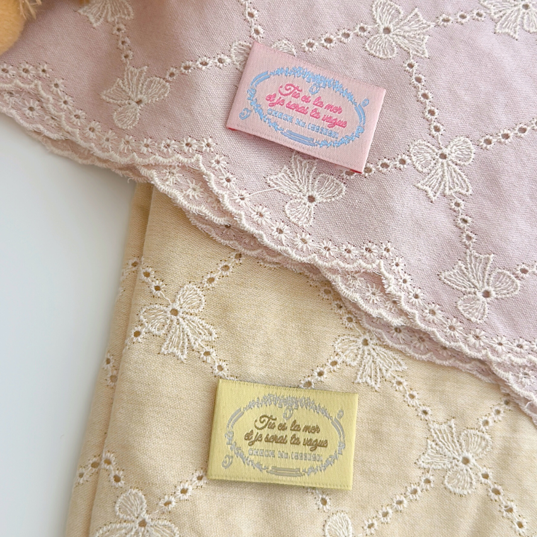 【即納】scallop lattice ribbon embroidery / 刺繍 / コットン / リボン［EM008］