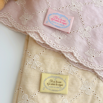 【即納】scallop lattice ribbon embroidery / 刺繍 / コットン / リボン［EM008］