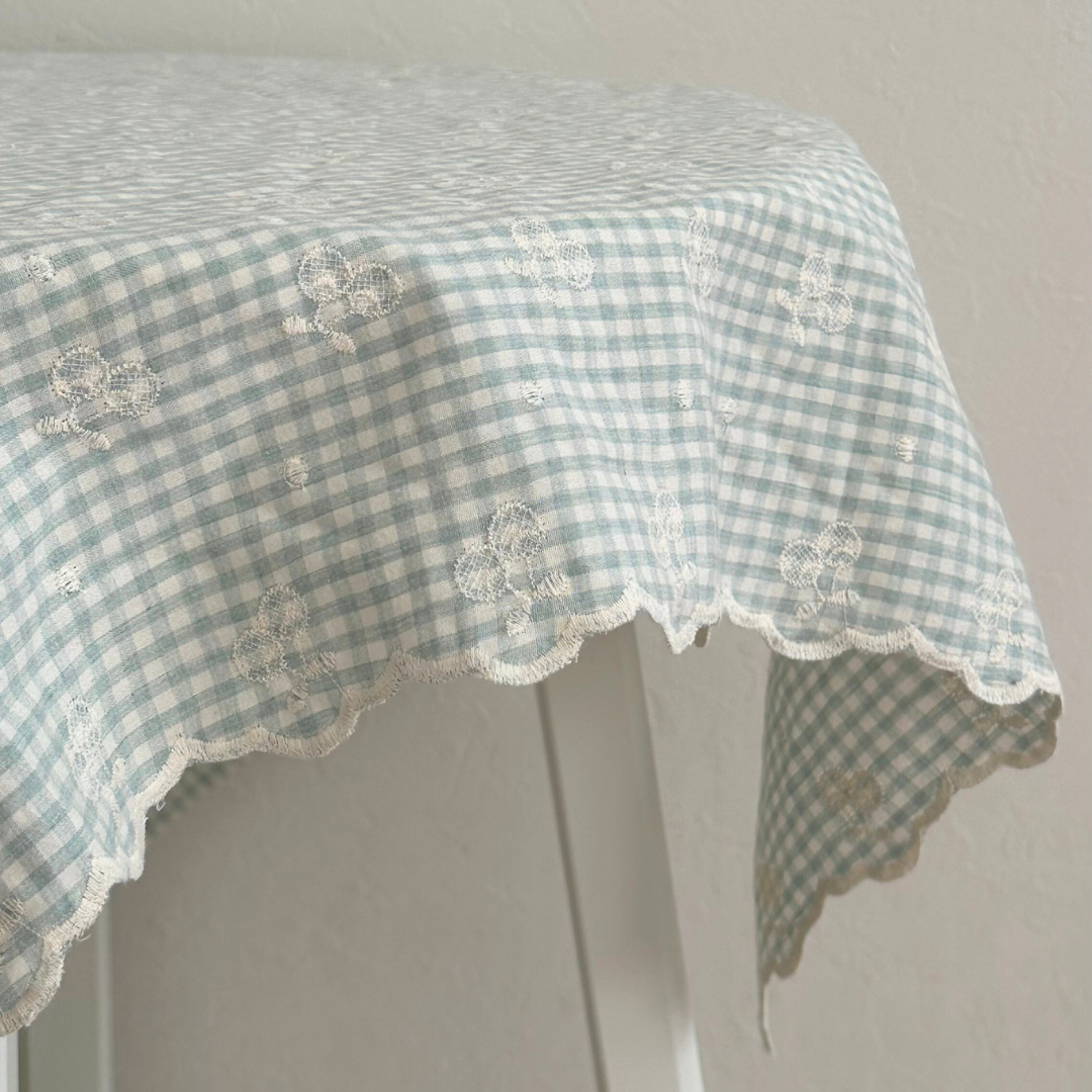 【即納】cherry check  / 刺繍 / コットン / チェック / チェリー［EM001］