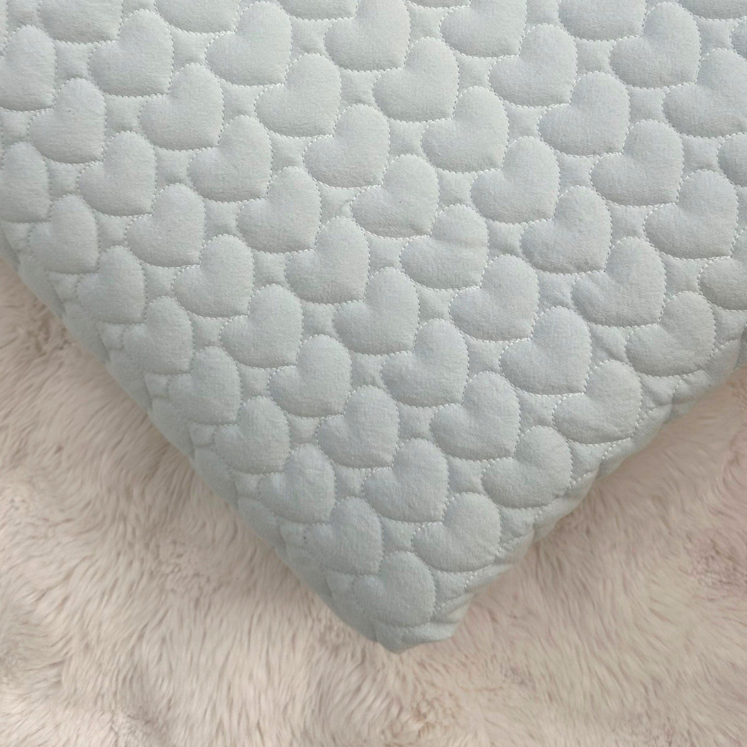 【即納】blue heart / キルティング / ハート / コットン［QU001］