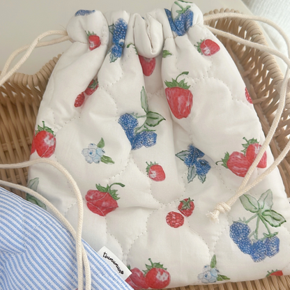 【即納】yogurt berry quilting / イチゴ / キルティング［QU025］