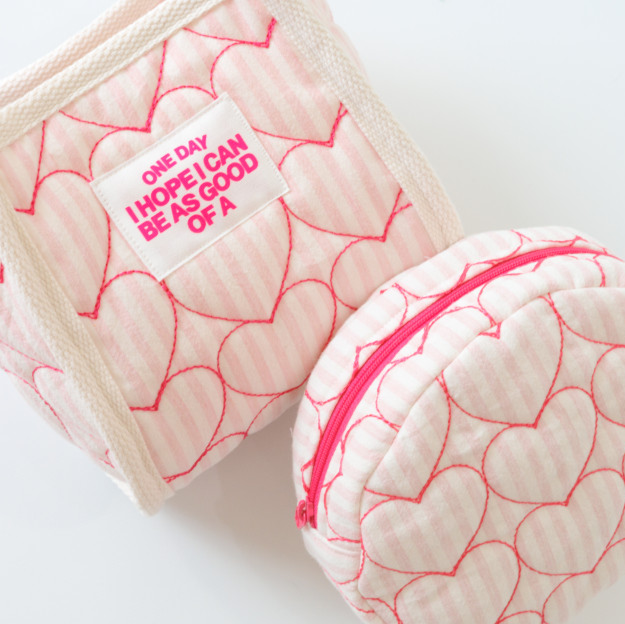 【即納】sugar stripe heart quilting / ストライプ / キルティング［QU016］