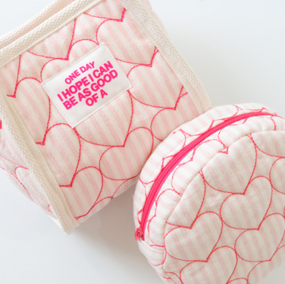 【即納】sugar stripe heart quilting / ストライプ / キルティング［QU016］