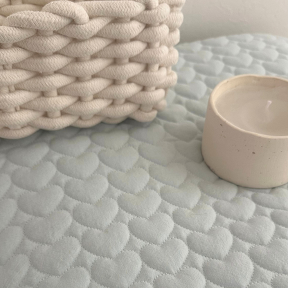 【即納】blue heart / キルティング / ハート / コットン［QU001］