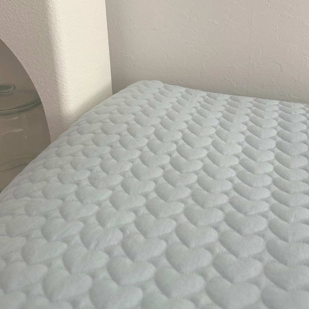 【即納】blue heart / キルティング / ハート / コットン［QU001］