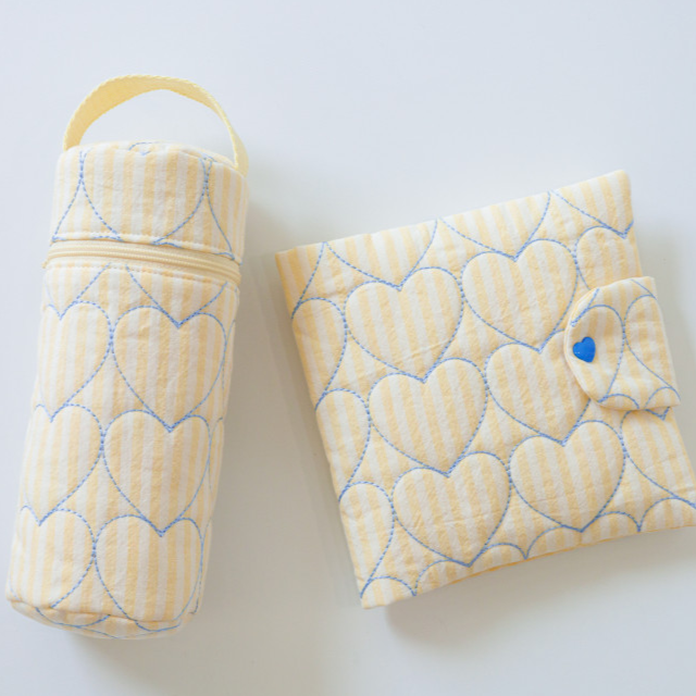 【即納】sugar stripe heart quilting / ストライプ / キルティング［QU016］