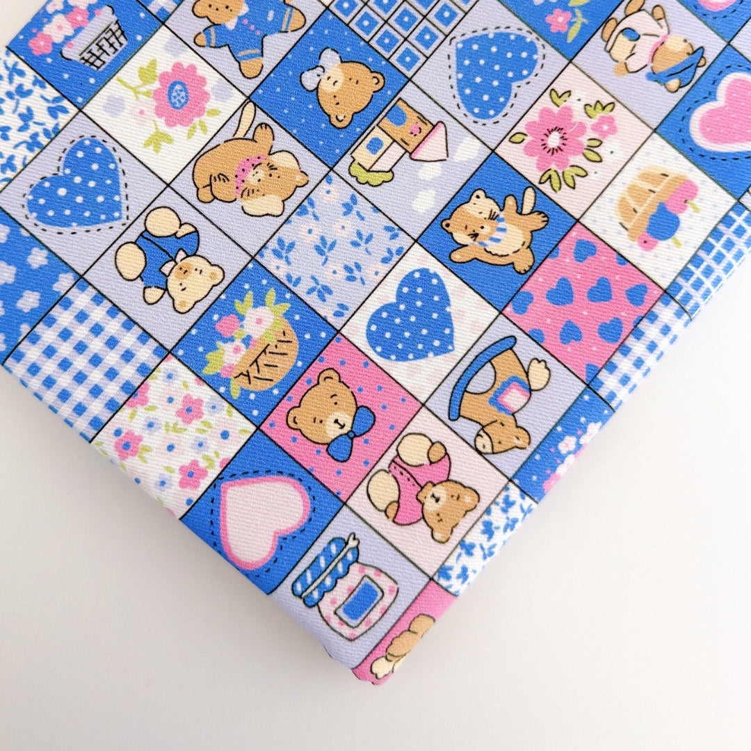 【即納】teddy patchwork twill / くま / パッチワーク / コットン / ツイル［CO072］
