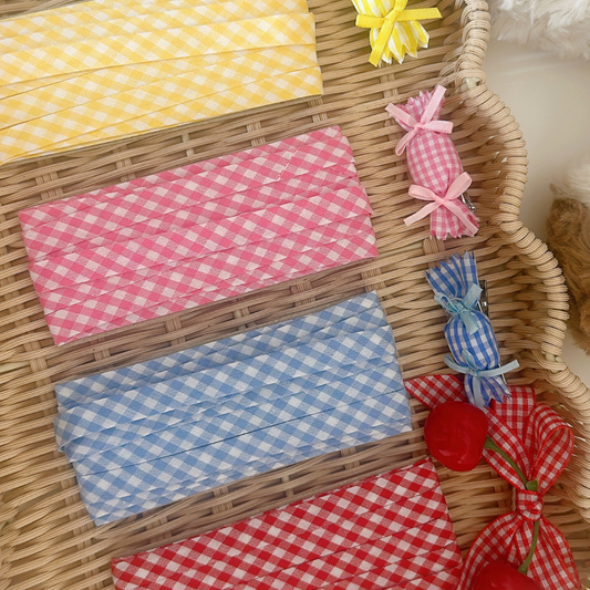 【即納】gingham check biastape［OT002］