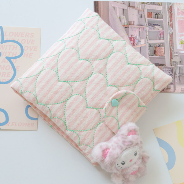 【即納】sugar stripe heart quilting / ストライプ / キルティング［QU016］