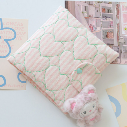 【即納】sugar stripe heart quilting / ストライプ / キルティング［QU016］