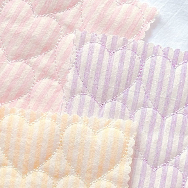 【即納】sugar stripe heart quilting  / ストライプ / キルティング［QU022］