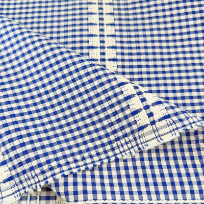【即納】royal blue check / チェック / ポリエステル / コットン［PO024］