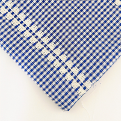 【即納】royal blue check / チェック / ポリエステル / コットン［PO024］