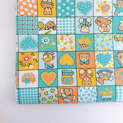 【即納】teddy patchwork twill / くま / パッチワーク / コットン / ツイル［CO072］