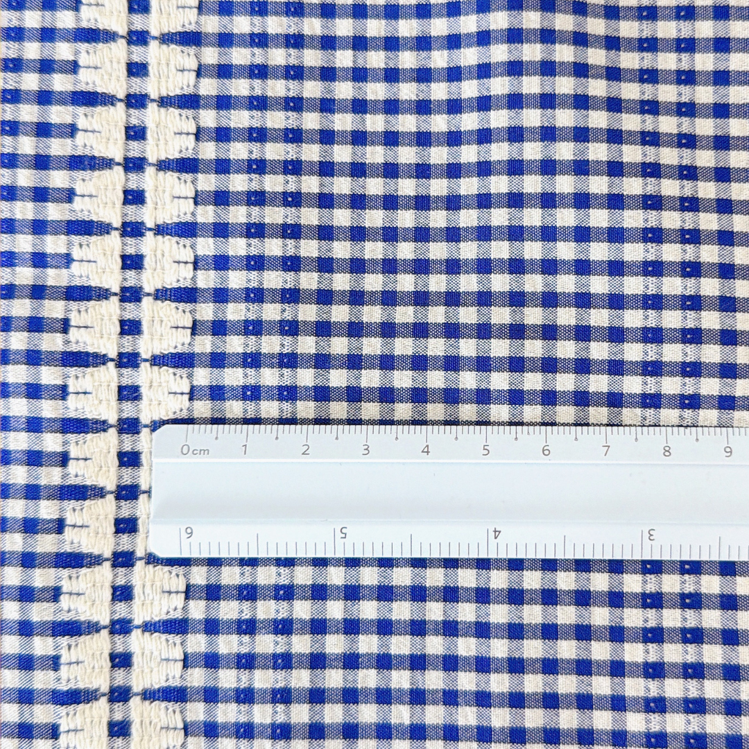 【即納】royal blue check / チェック / ポリエステル / コットン［PO024］