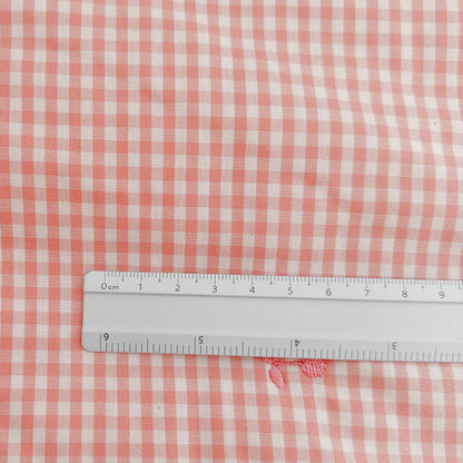 【即納】pink gingham cherry quilting / チェリー / ギンガム / チェック / コットン / キルティング［QU036］