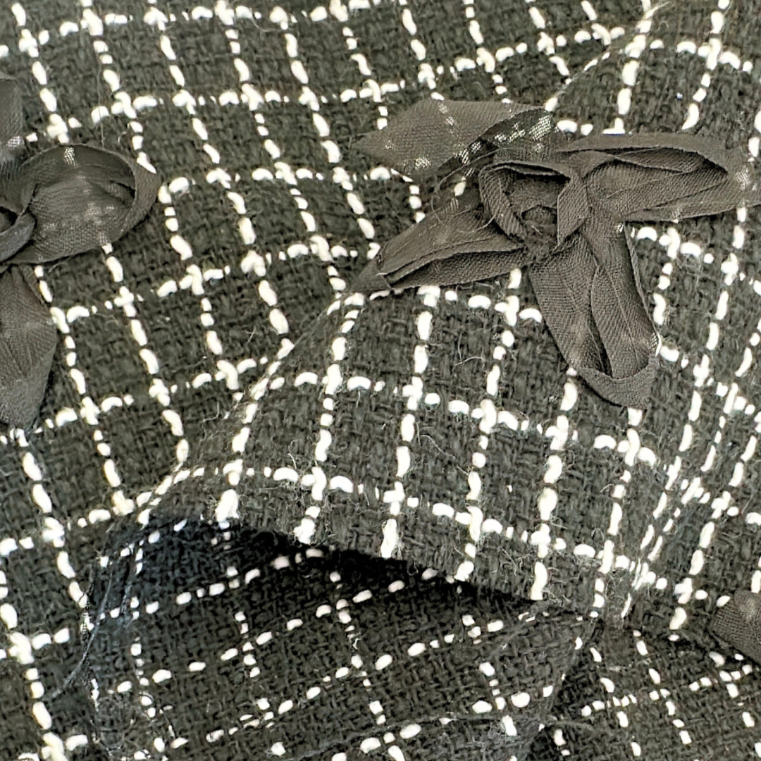 【即納】monotone ribbon tweed / リボン / ツイード［TW007］