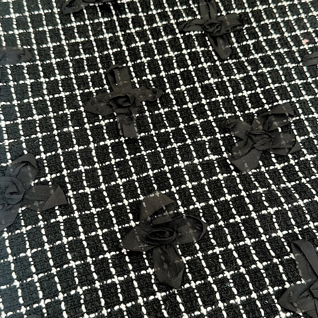 【即納】monotone ribbon tweed / リボン / ツイード［TW007］