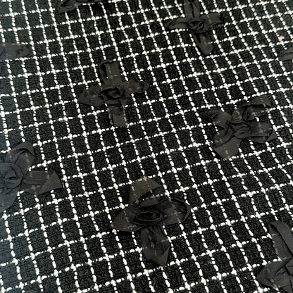 【即納】monotone ribbon tweed / リボン / ツイード［TW007］