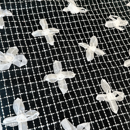 【即納】monotone ribbon tweed / リボン / ツイード［TW007］