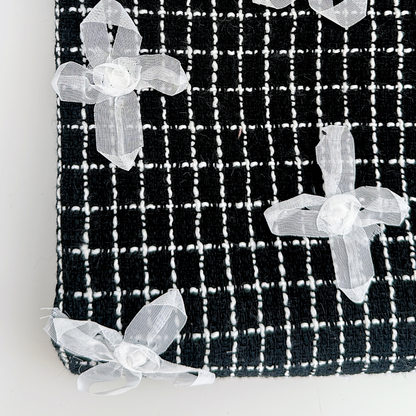 【即納】monotone ribbon tweed / リボン / ツイード［TW007］