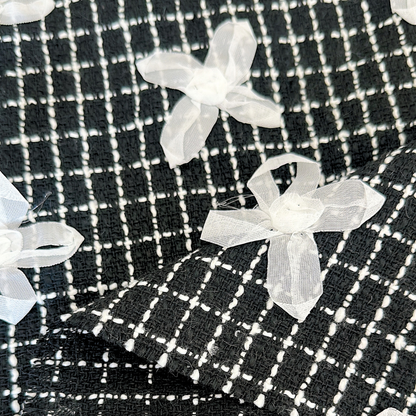 【即納】monotone ribbon tweed / リボン / ツイード［TW007］