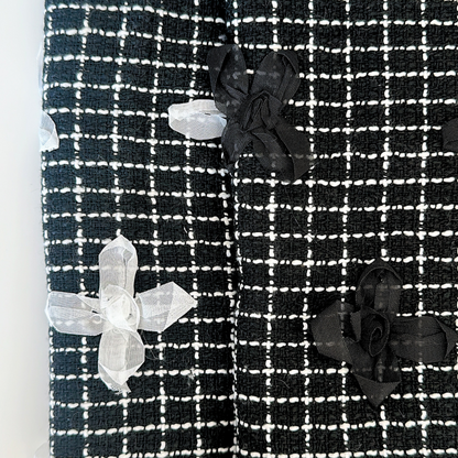 【即納】monotone ribbon tweed / リボン / ツイード［TW007］