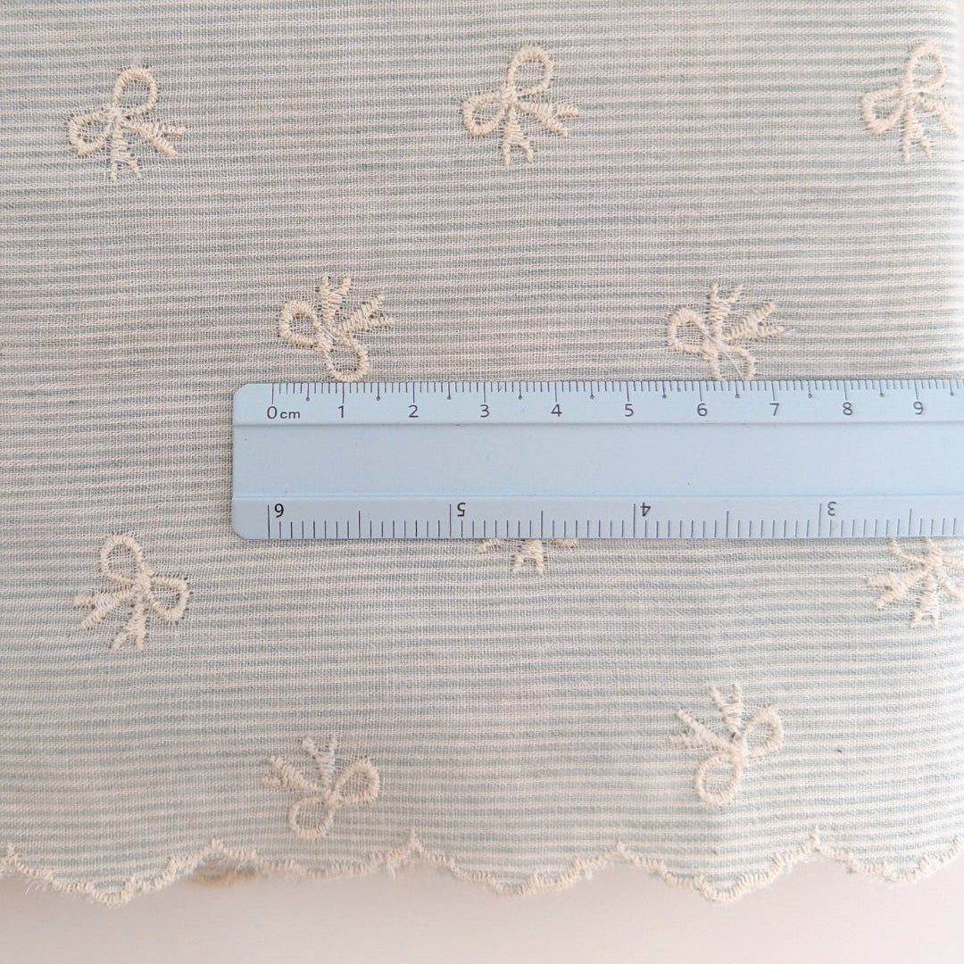 【即納】baby border ribbon / 刺繍 / コットン / リボン［EM010］