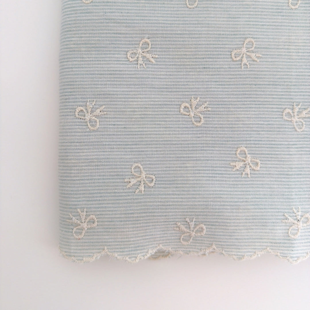 【即納】baby border ribbon / 刺繍 / コットン / リボン［EM010］
