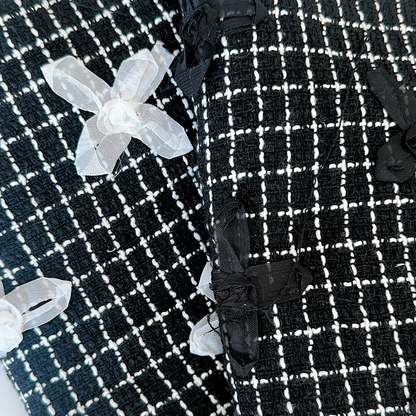 【即納】monotone ribbon tweed / リボン / ツイード［TW007］