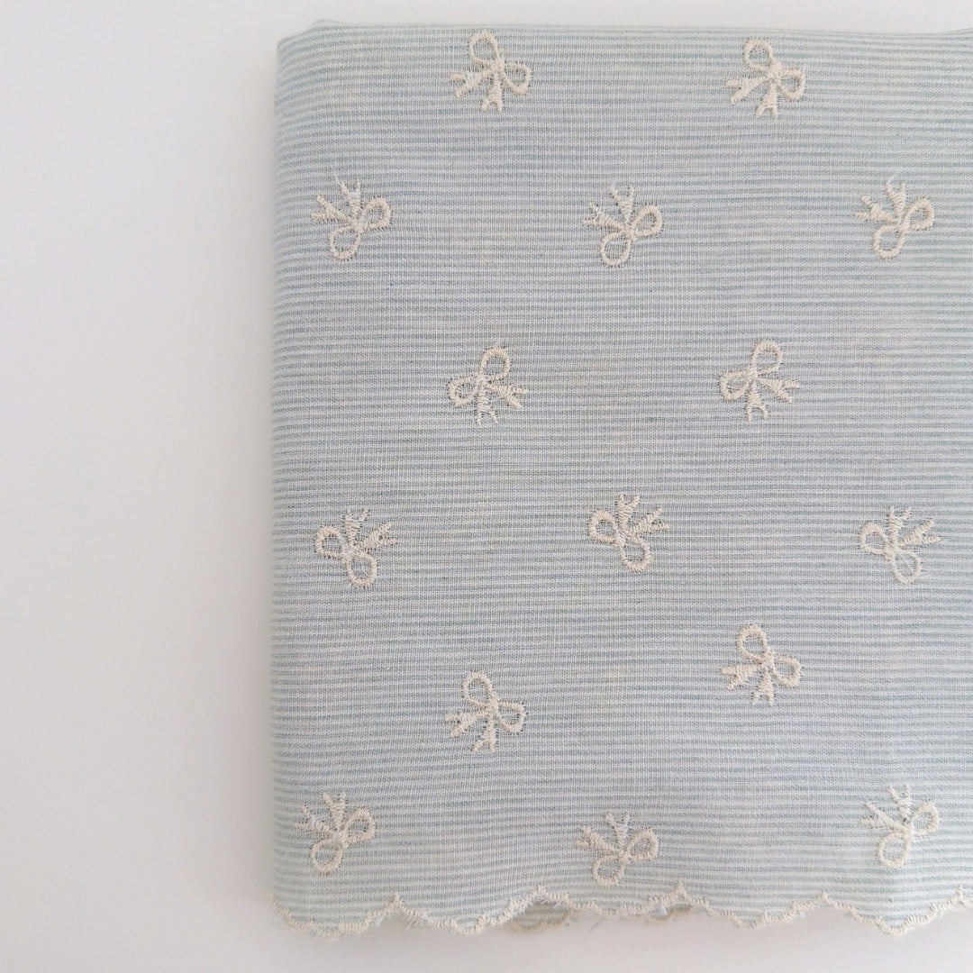 【即納】baby border ribbon / 刺繍 / コットン / リボン［EM010］