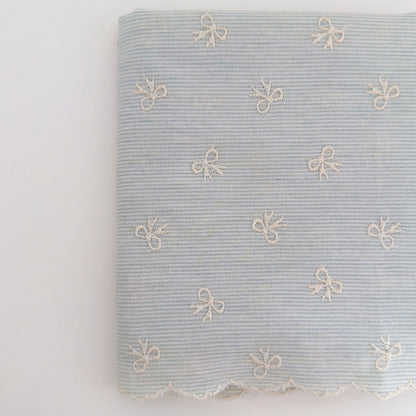【即納】baby border ribbon / 刺繍 / コットン / リボン［EM010］