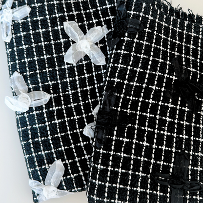 【即納】monotone ribbon tweed / リボン / ツイード［TW007］