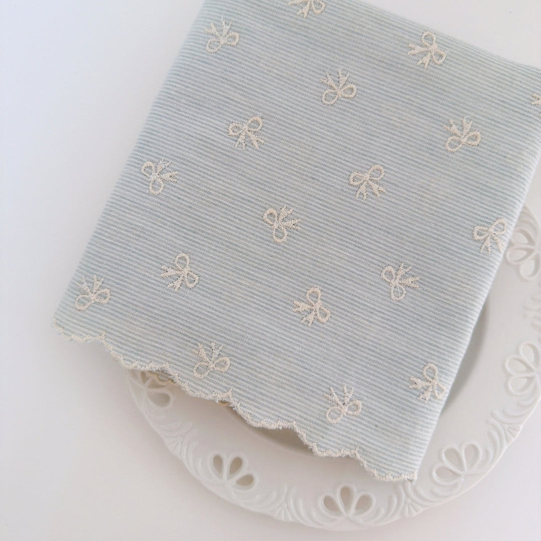 【即納】baby border ribbon / 刺繍 / コットン / リボン［EM010］