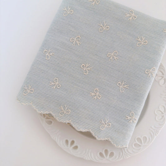 【即納】baby border ribbon / 刺繍 / コットン / リボン［EM010］