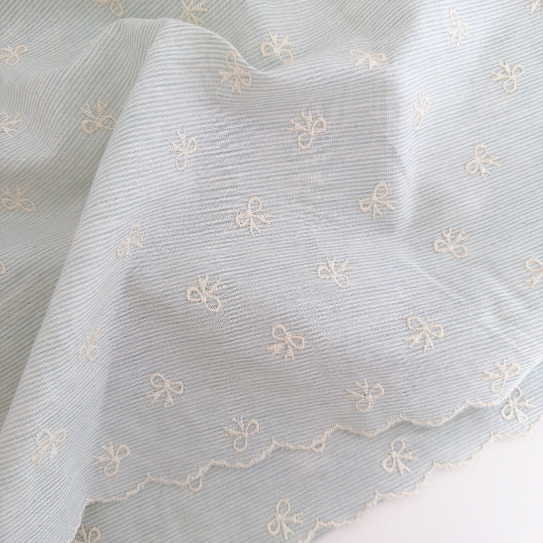 【即納】baby border ribbon / 刺繍 / コットン / リボン［EM010］