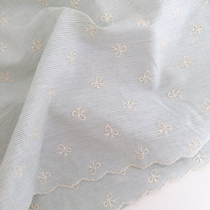【即納】baby border ribbon / 刺繍 / コットン / リボン［EM010］