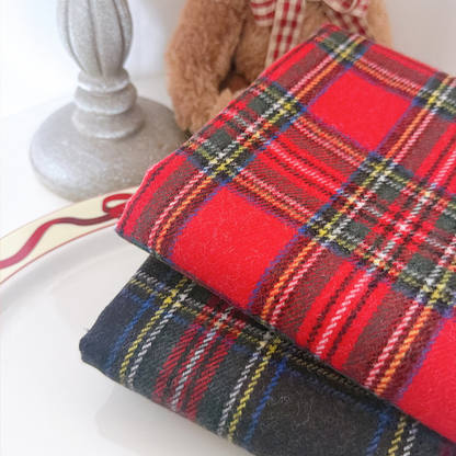 【即納/予約】noel tartan check / 起毛 / 冬生地 / タータンチェック / チェック / 韓国生地［CO053］