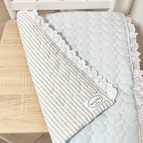 【即納】sugar stripe heart quilting / ストライプ / キルティング［QU016］