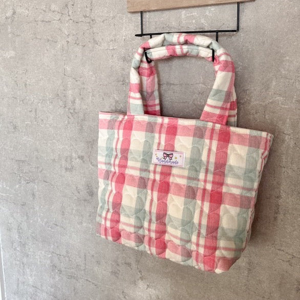 【即納】check heart quilting  / キルティング / ハート / チェック / ［QU006］