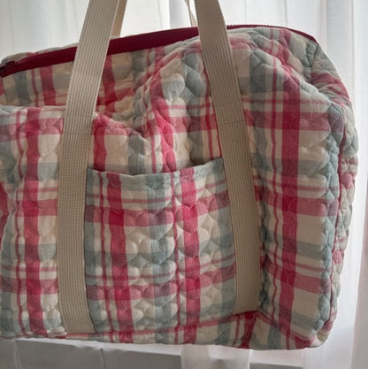 【即納】check heart quilting  / キルティング / ハート / チェック / ［QU006］