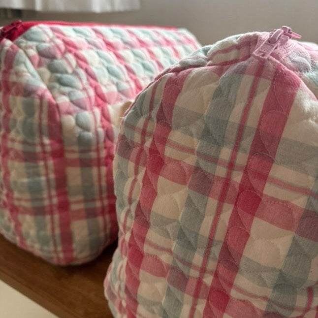 【即納】check heart quilting  / キルティング / ハート / チェック / ［QU006］