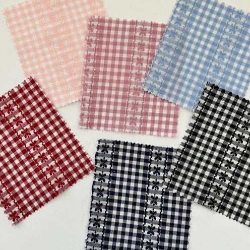 【お取り寄せ】flower line check / コットン  / フラワー / チェック ［CO023］