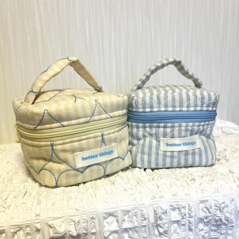 【即納】sugar stripe heart quilting / ストライプ / キルティング［QU016］