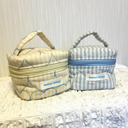 【即納】sugar stripe heart quilting / ストライプ / キルティング［QU016］