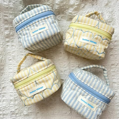 【即納】sugar stripe heart quilting / ストライプ / キルティング［QU016］