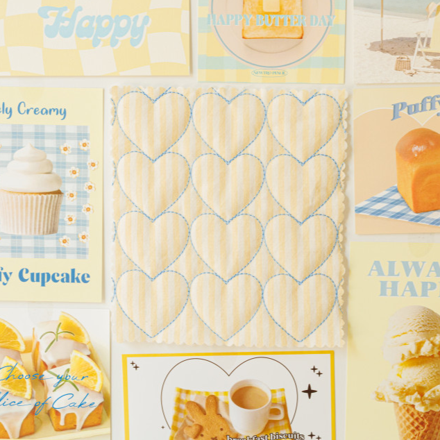 【即納】sugar stripe heart quilting / ストライプ / キルティング［QU016］