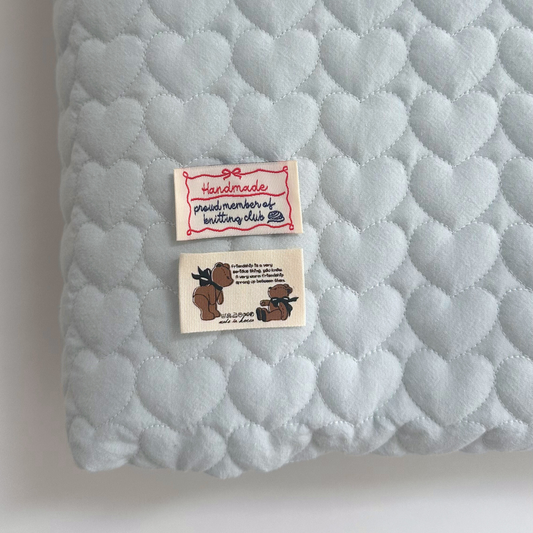 【即納】blue heart / キルティング / ハート / コットン［QU001］