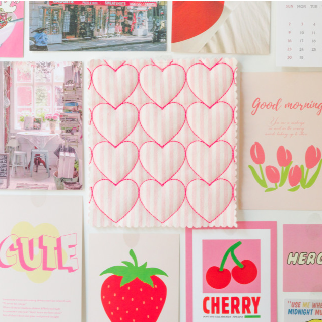 【即納】sugar stripe heart quilting / ストライプ / キルティング［QU016］